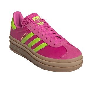 NWT Adidas Gazelle Bold Lace Up Magenta/Neon